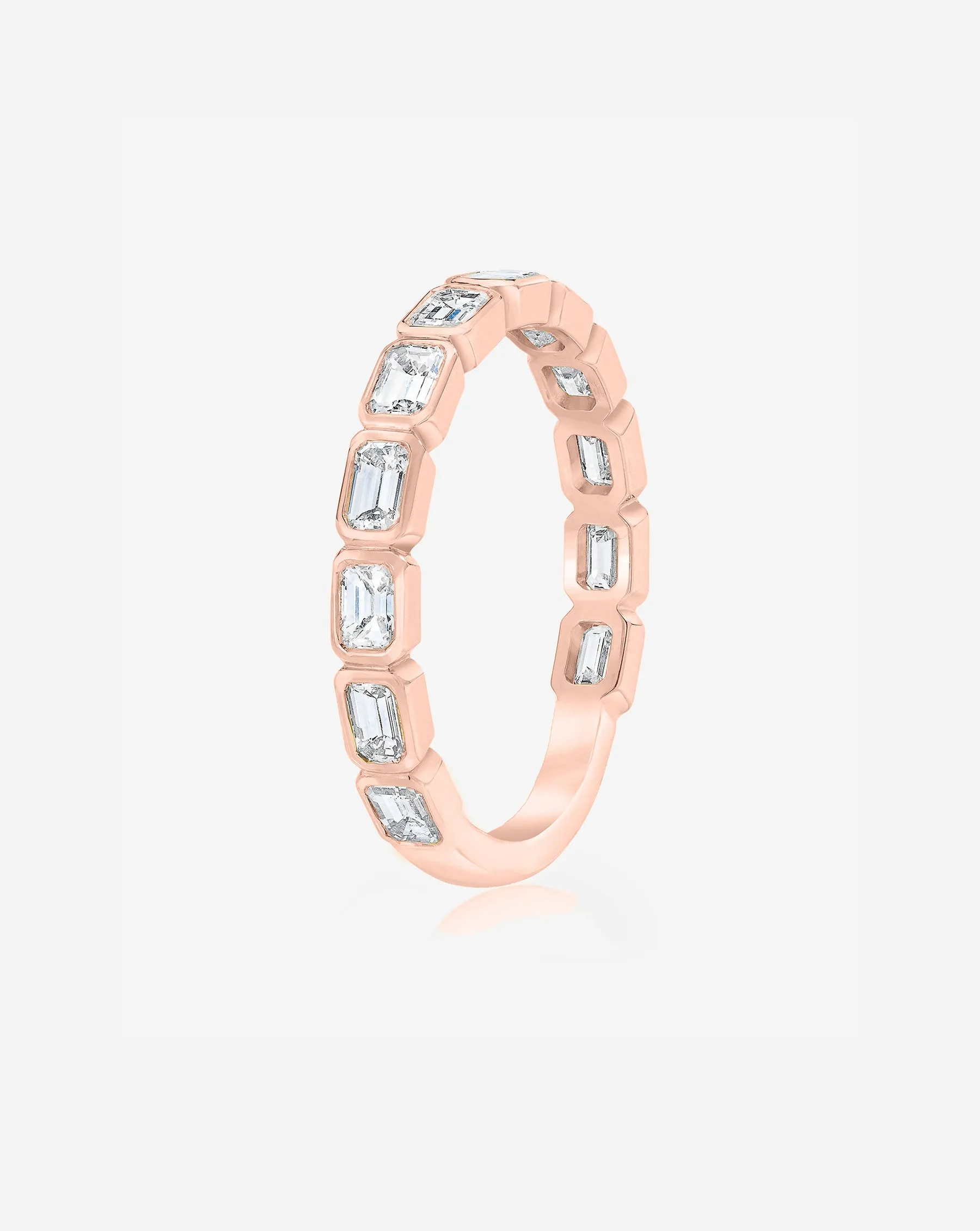 Sideways Emerald Bezel 3/4 Lab Diamond Band