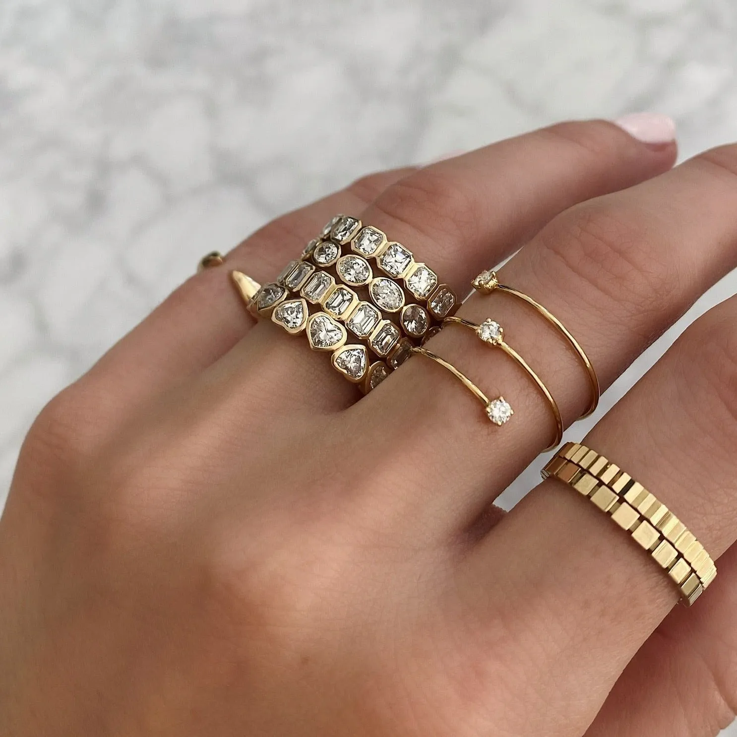 Sideways Oval Bezel Eternity Band