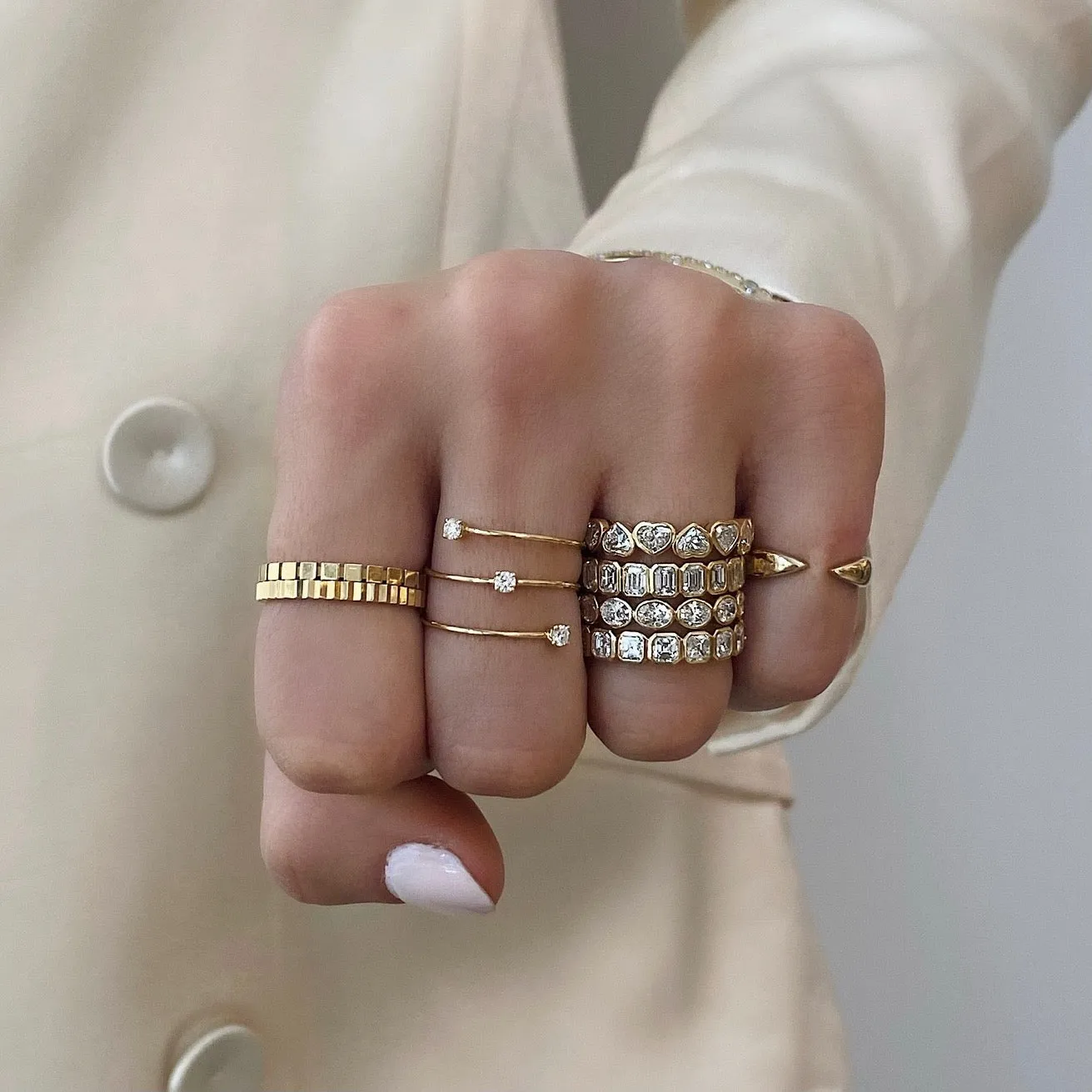Sideways Oval Bezel Eternity Band