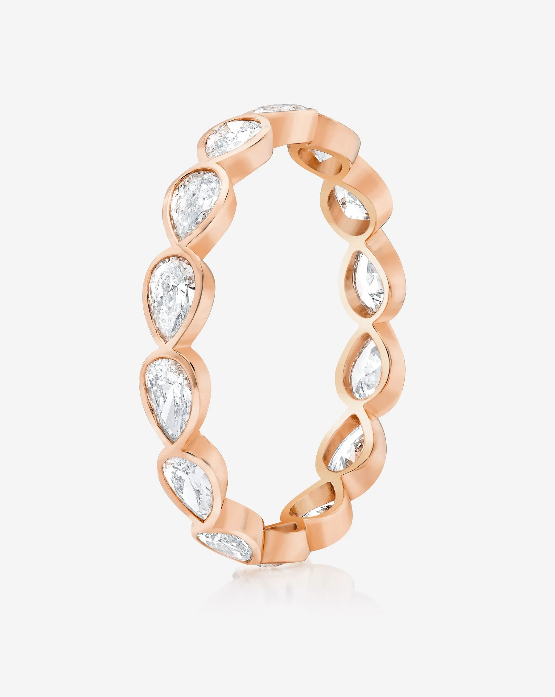 Sideways Pear Bezel Eternity Band