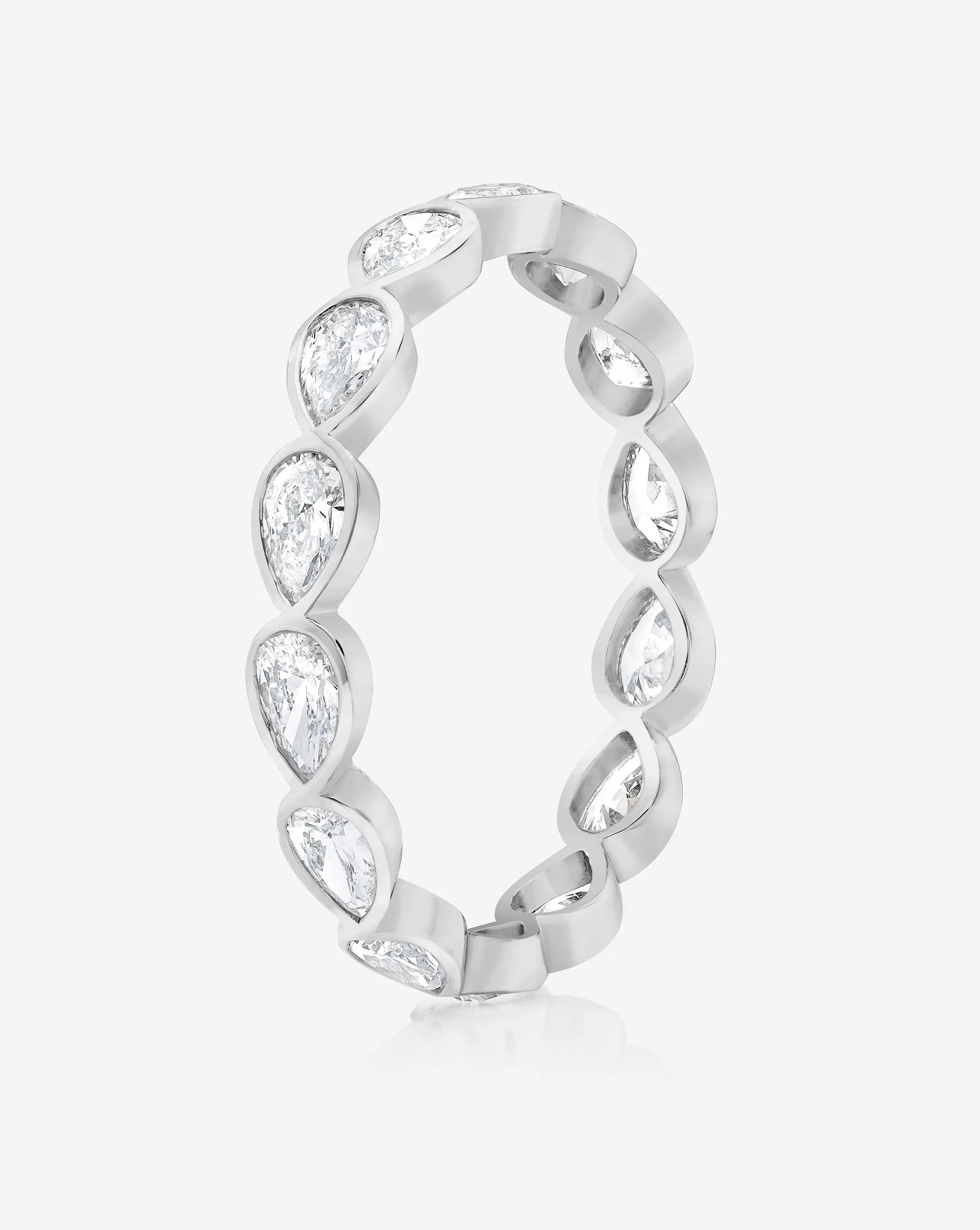Sideways Pear Bezel Eternity Band