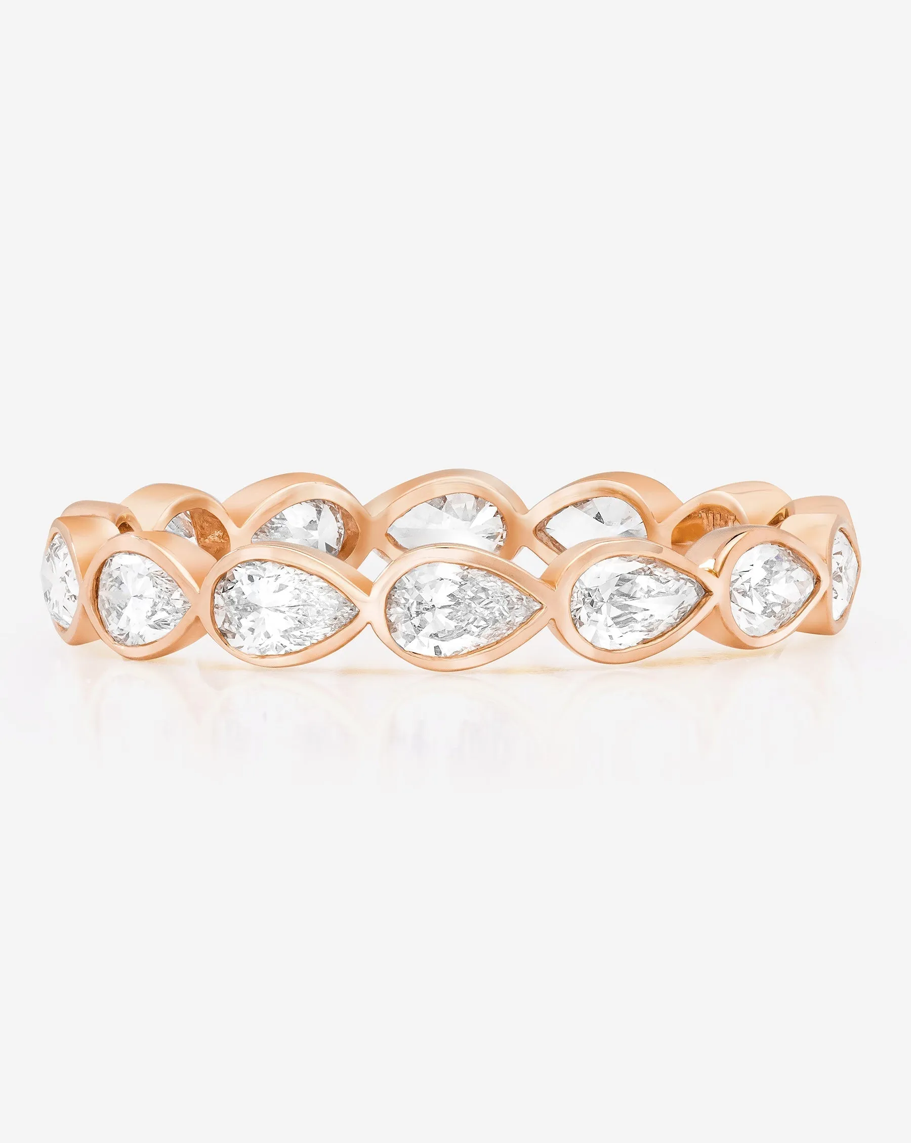 Sideways Pear Bezel Eternity Band