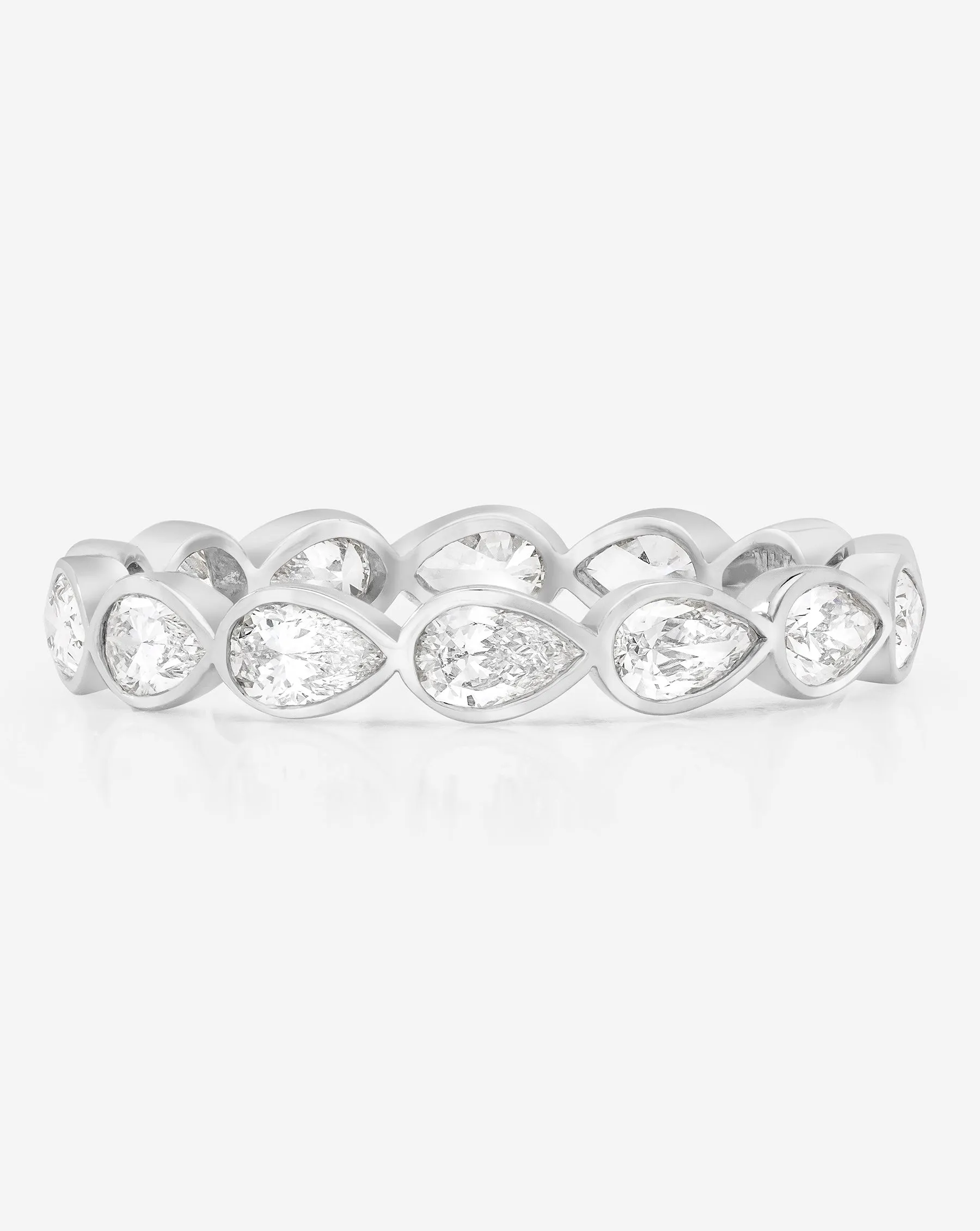 Sideways Pear Bezel Eternity Band