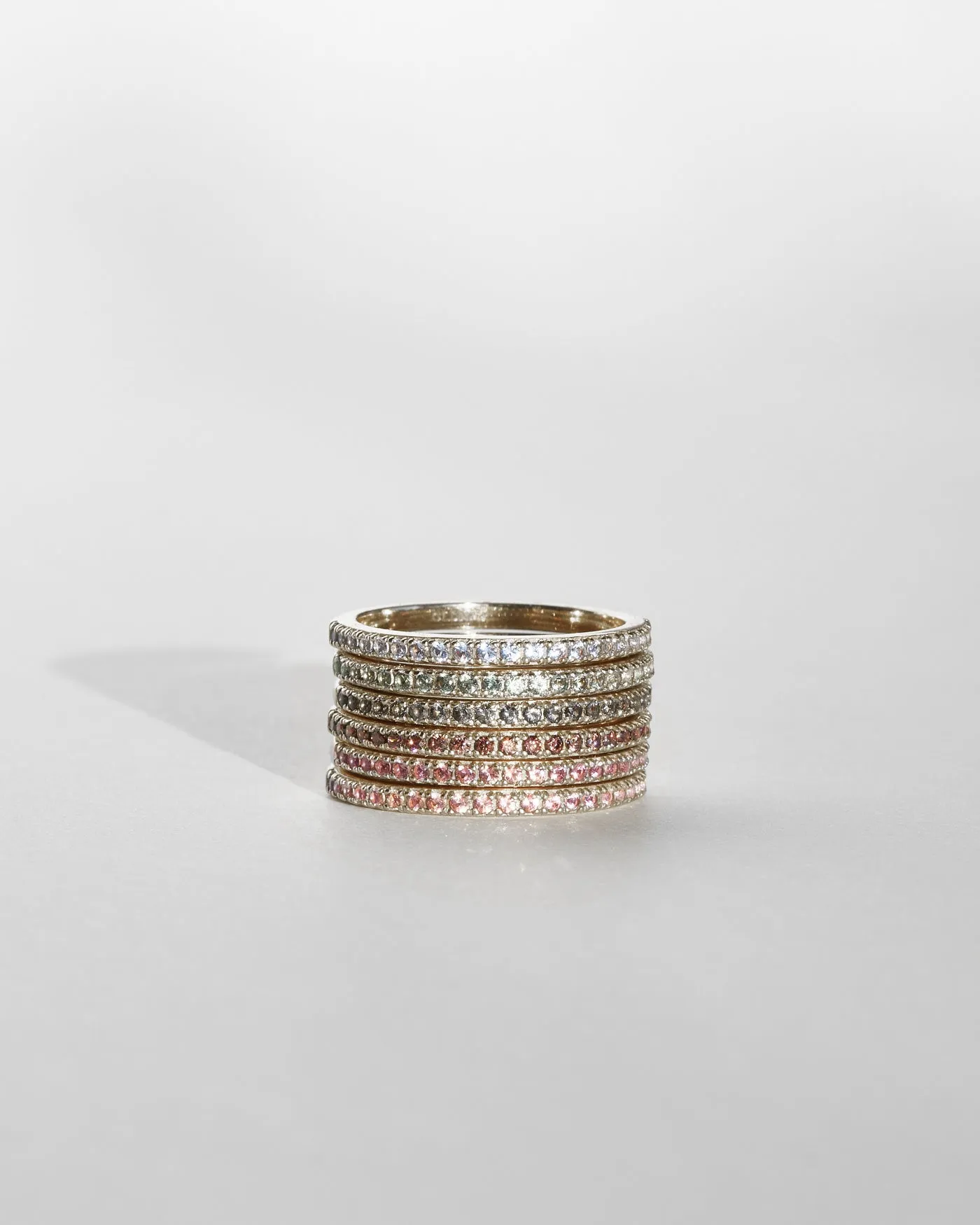Silver Aura Birthstone Stacking Ring