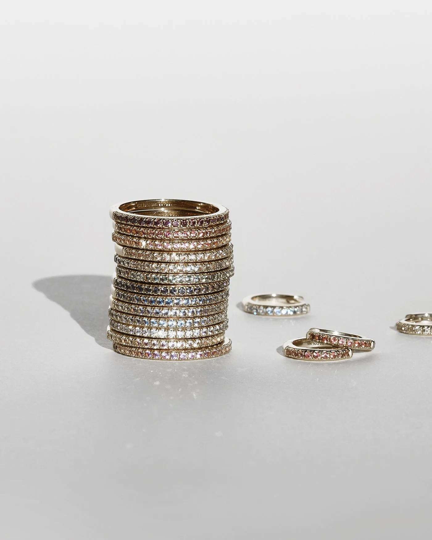 Silver Aura Birthstone Stacking Ring