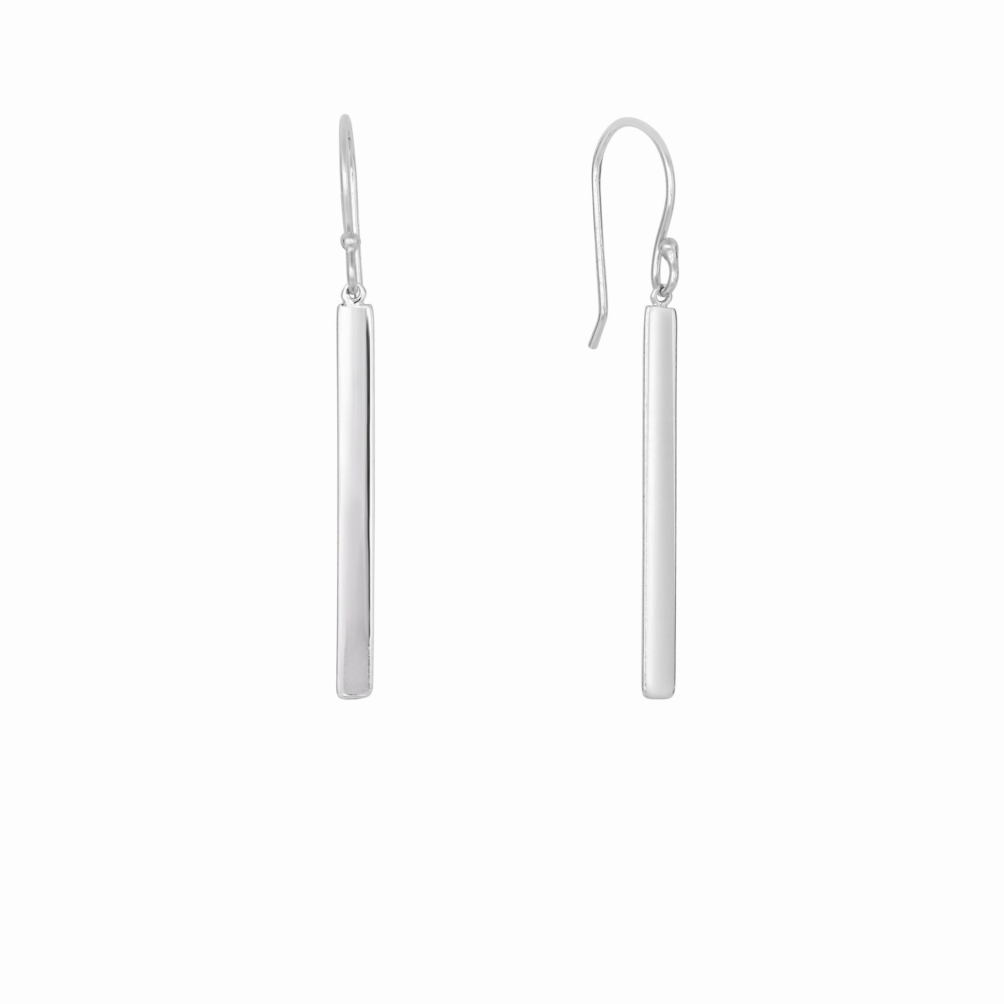 Silver Bar Drop Earring