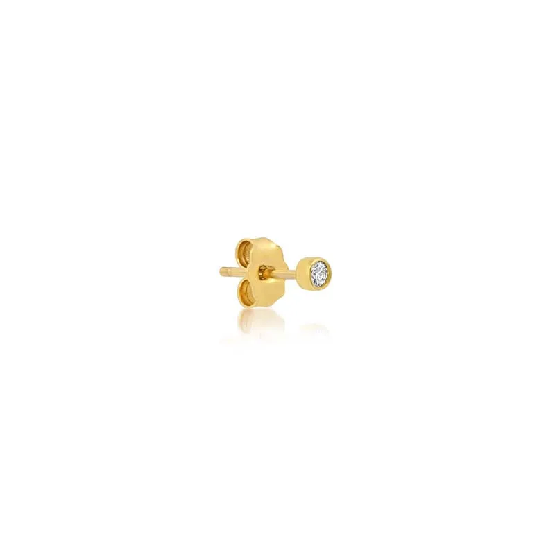 Single Diamond Bezel Stud