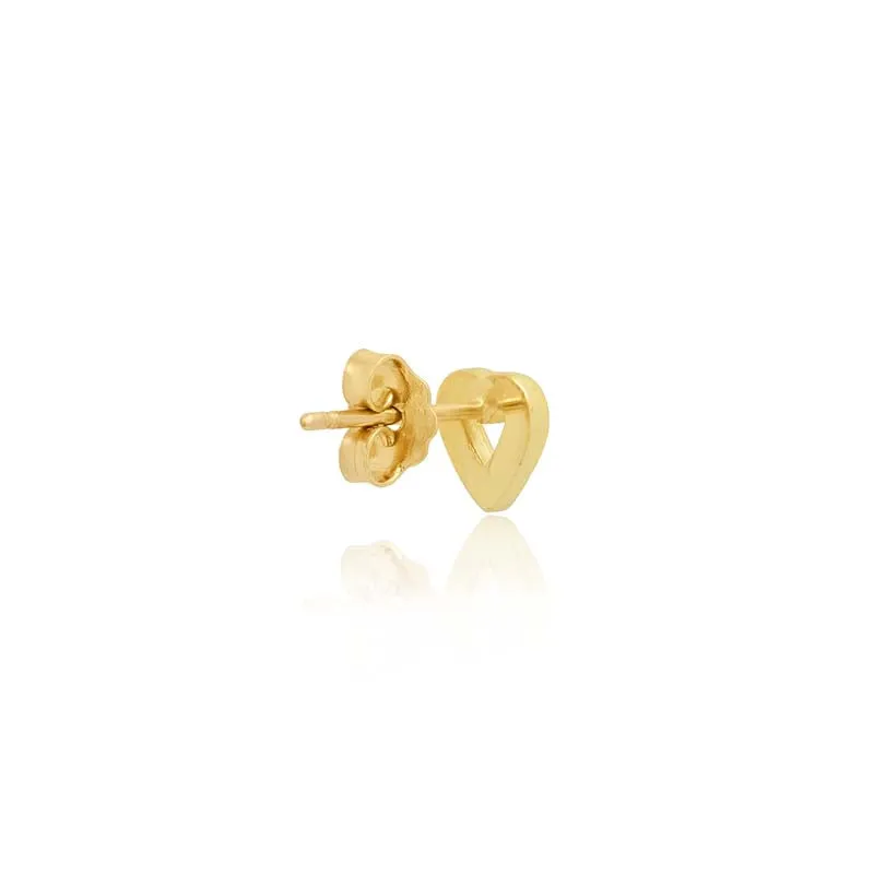 Single Diamond Mini Open Heart Stud