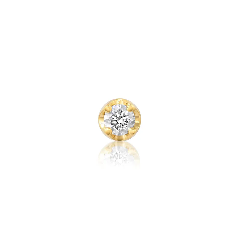 Single Medium Illusion Set Diamond Stud