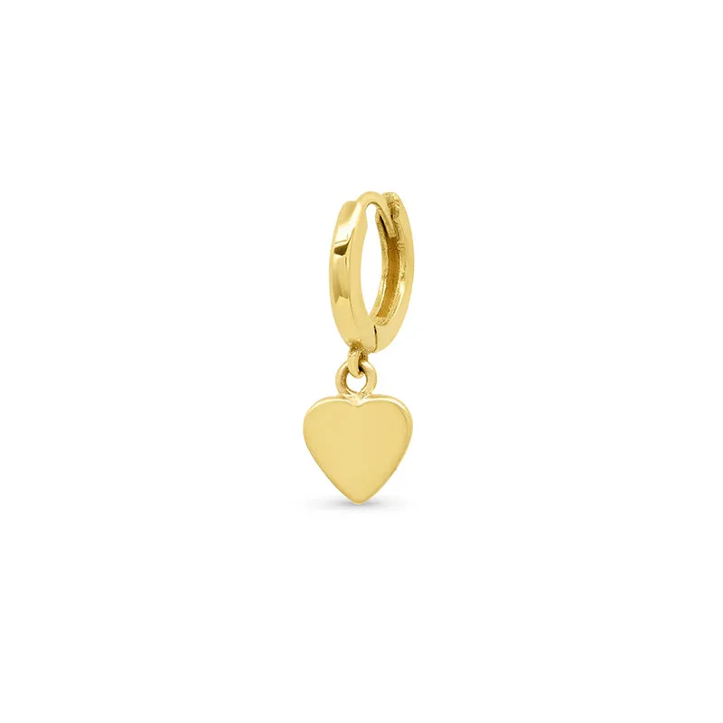 Single Mini Huggie with Heart Drop