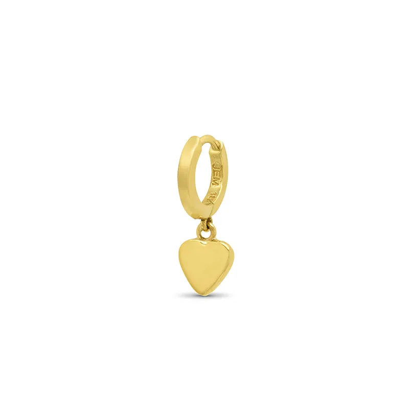 Single Mini Huggie with Heart Drop