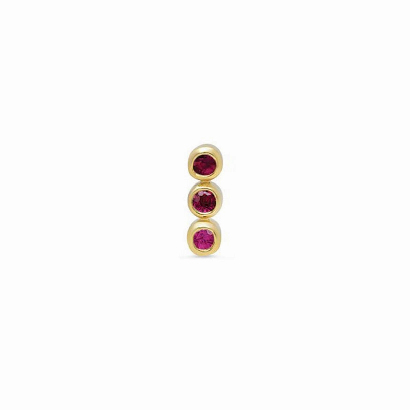 Single 3 Mini Ruby Bezel Stud