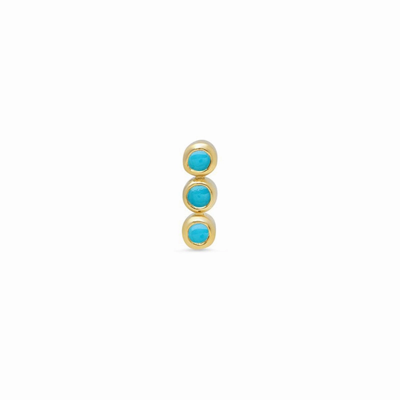 Single 3 Mini Turquoise Bezel Stud