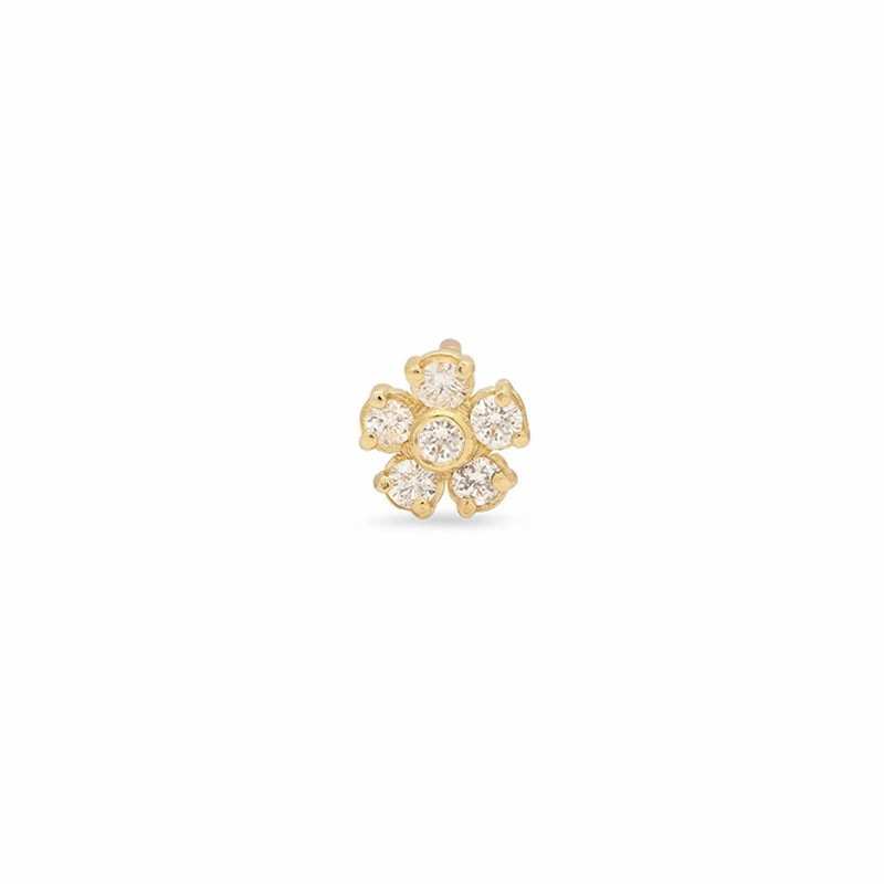 Single Diamond Flower Stud