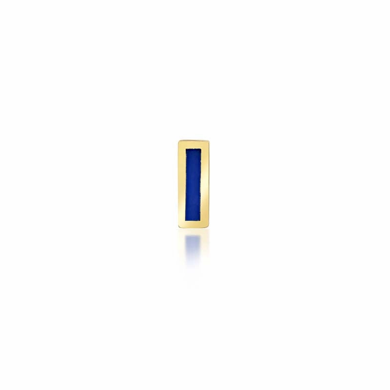 Single Lapis Inlay Bar Stud