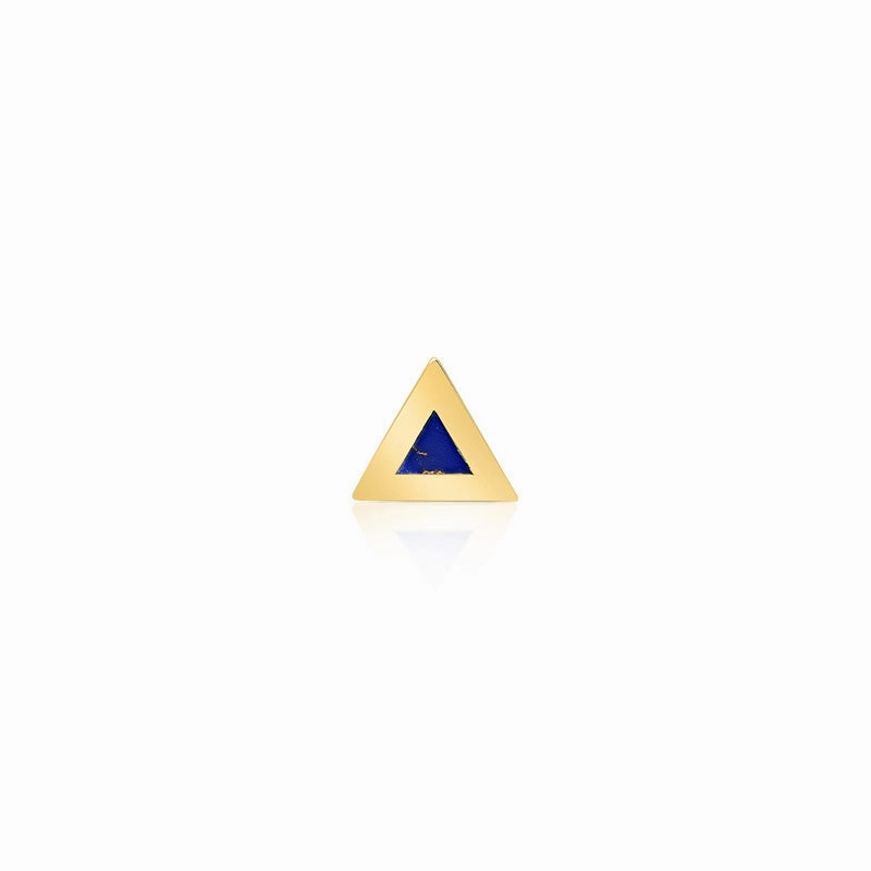Single Lapis Inlay Triangle Stud