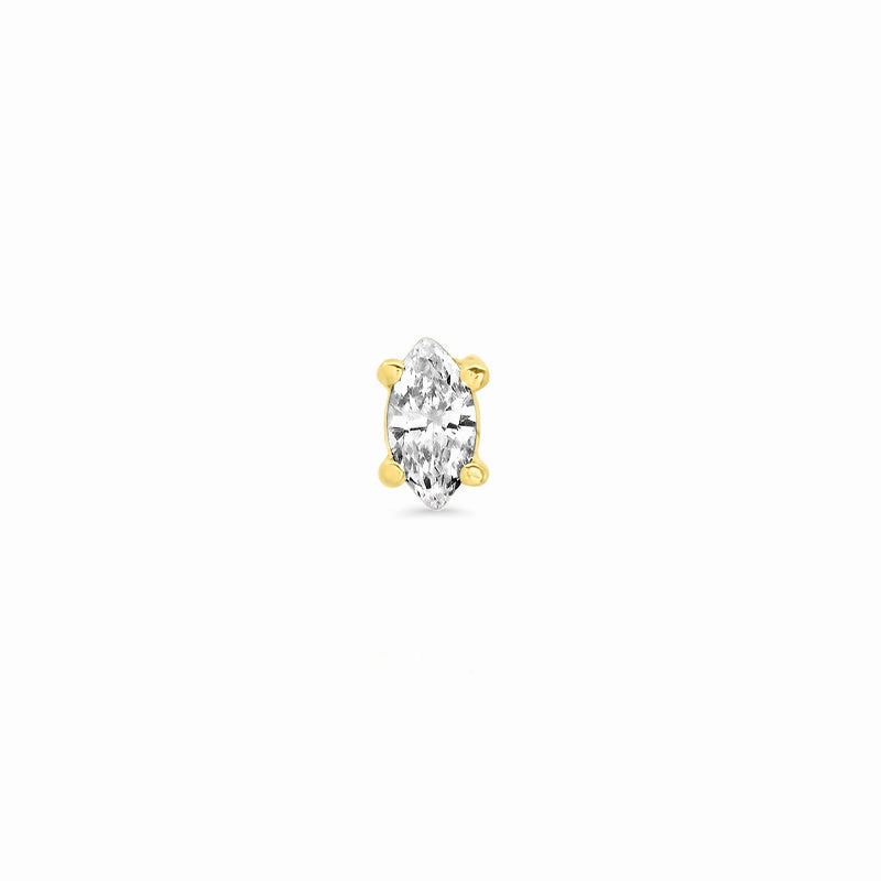 Single Marquise-Cut Diamond Stud