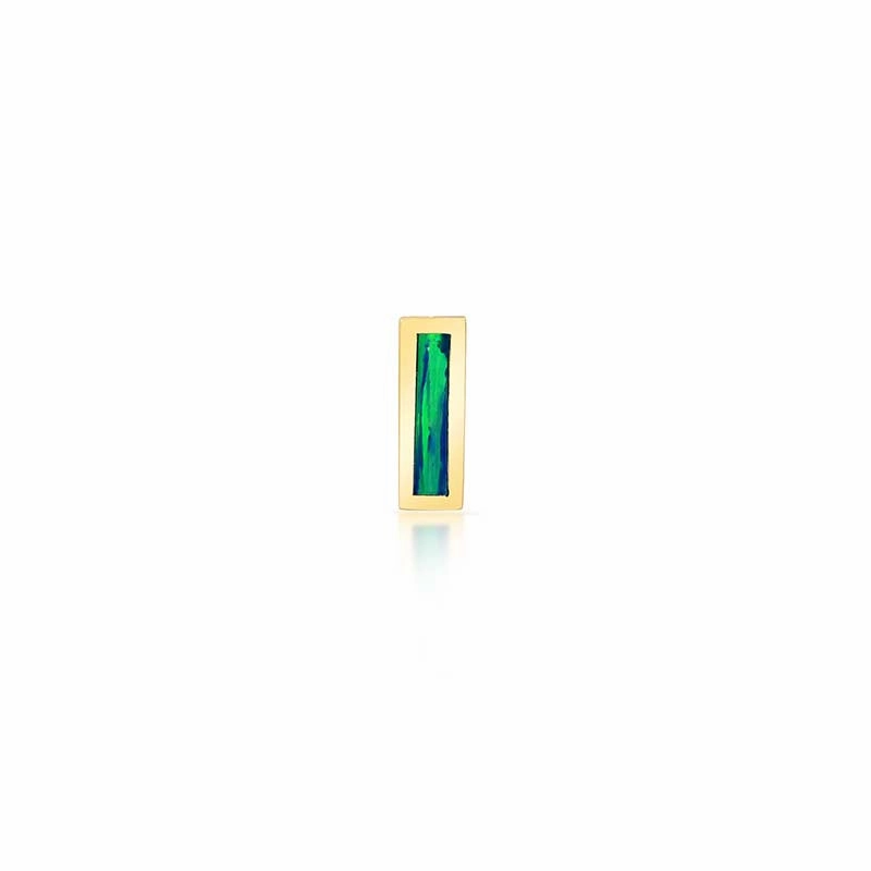 Single Opal Inlay Bar Stud