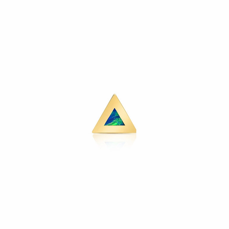 Single Opal Inlay Triangle Stud