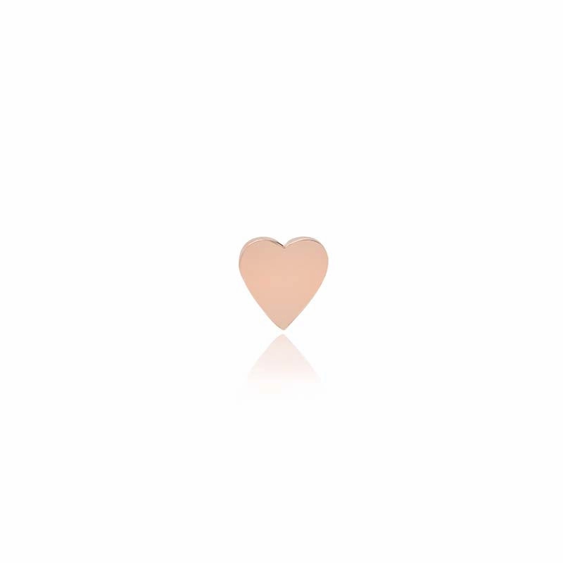 Single Rose Gold Heart Stud