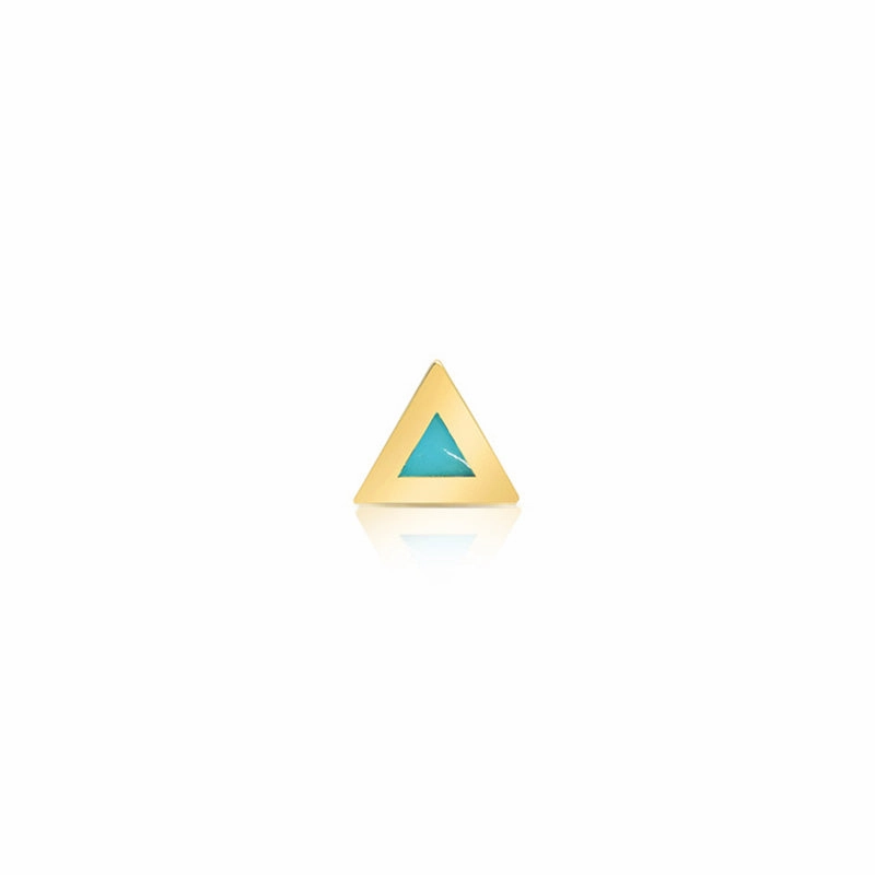 Single Turquoise Inlay Triangle Stud