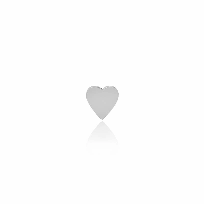 Single White Gold Heart Stud