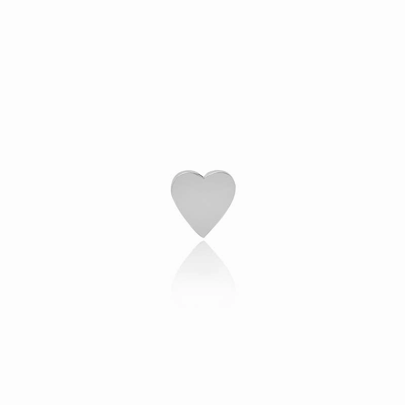 Single White Gold Heart Stud