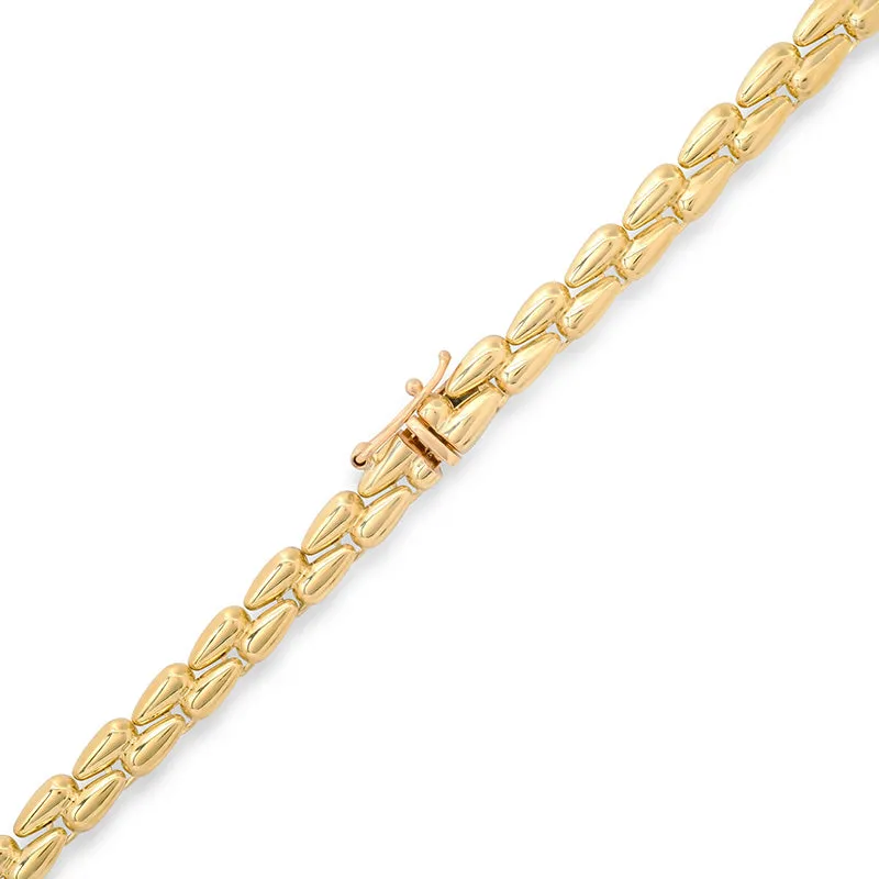 Small Double Dome Tennis Necklace with Diamond Accents