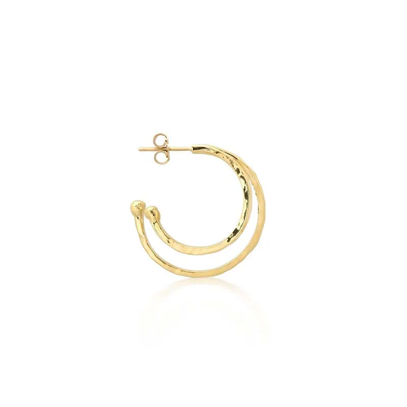Small Double Hammered Hoops