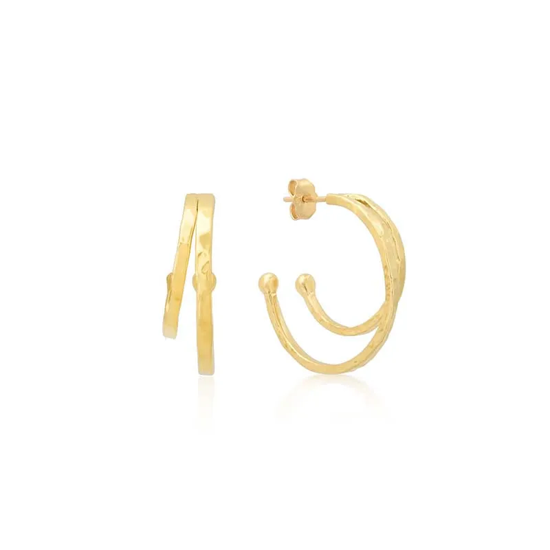 Small Double Hammered Hoops