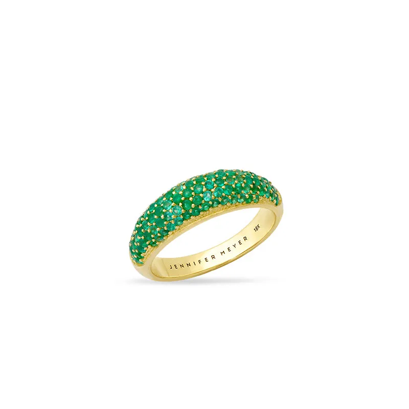 Small Emerald Dome Ring