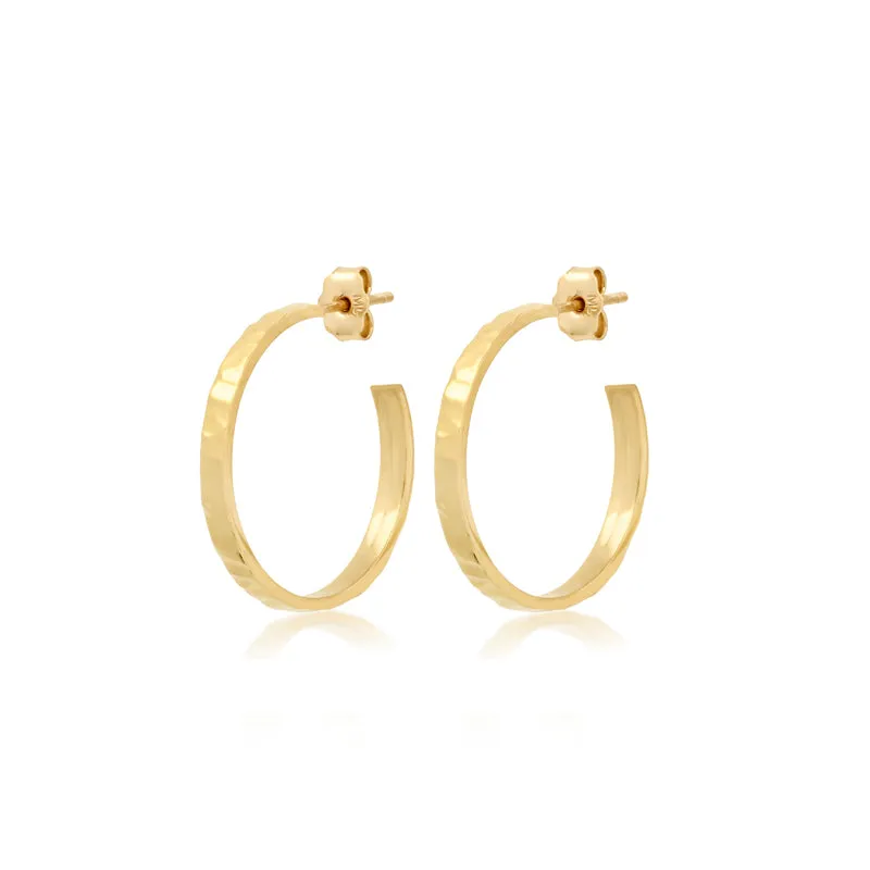 Small Hammered Ellen Hoops
