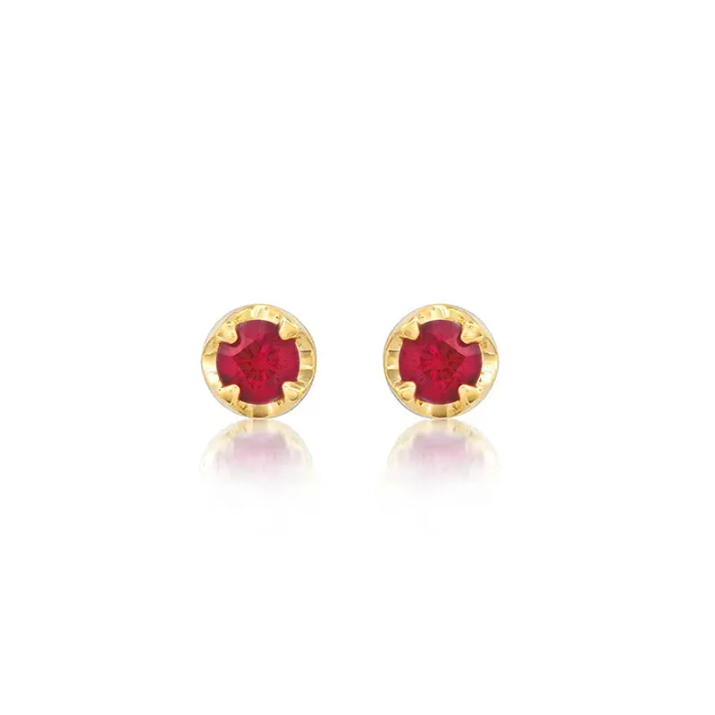 Small Illusion Set Ruby Studs