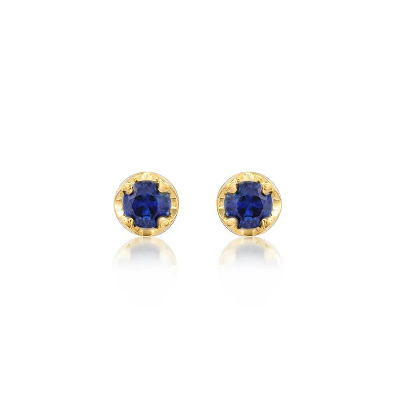 Small Illusion Set Sapphire Studs