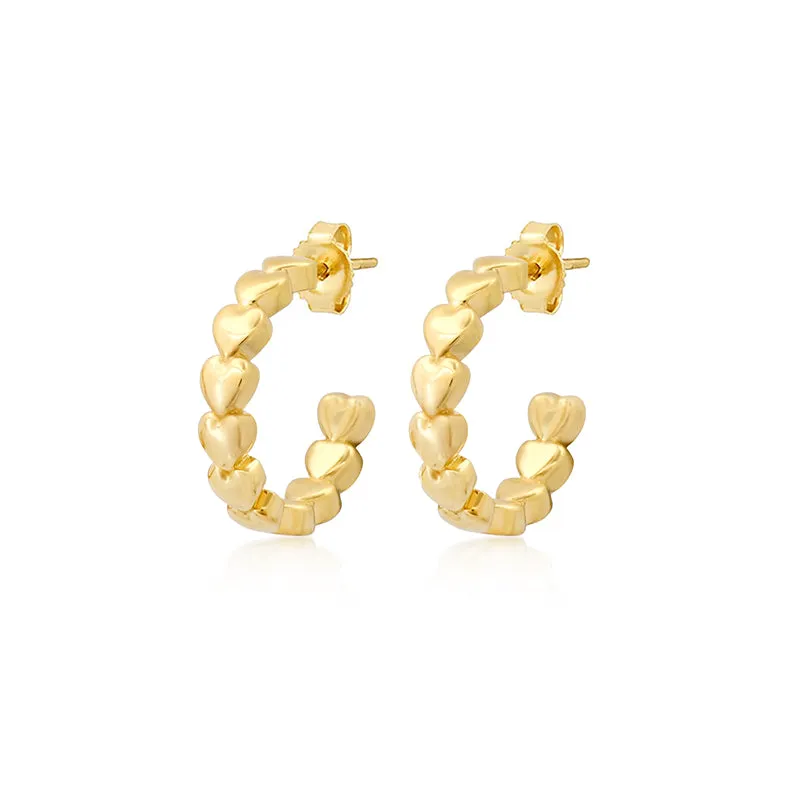 Small Luxe Heart Hoops
