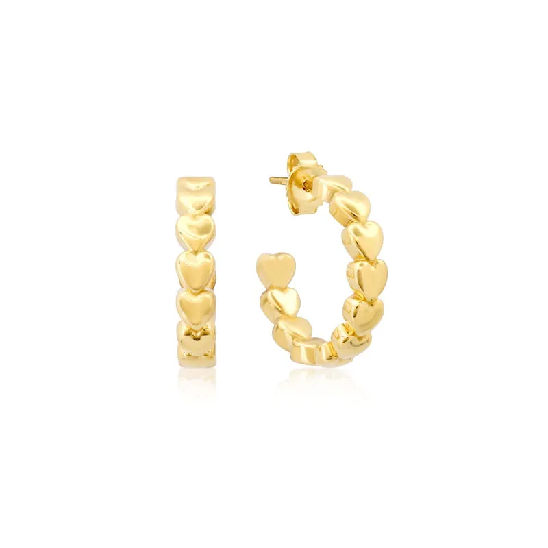 Small Luxe Heart Hoops