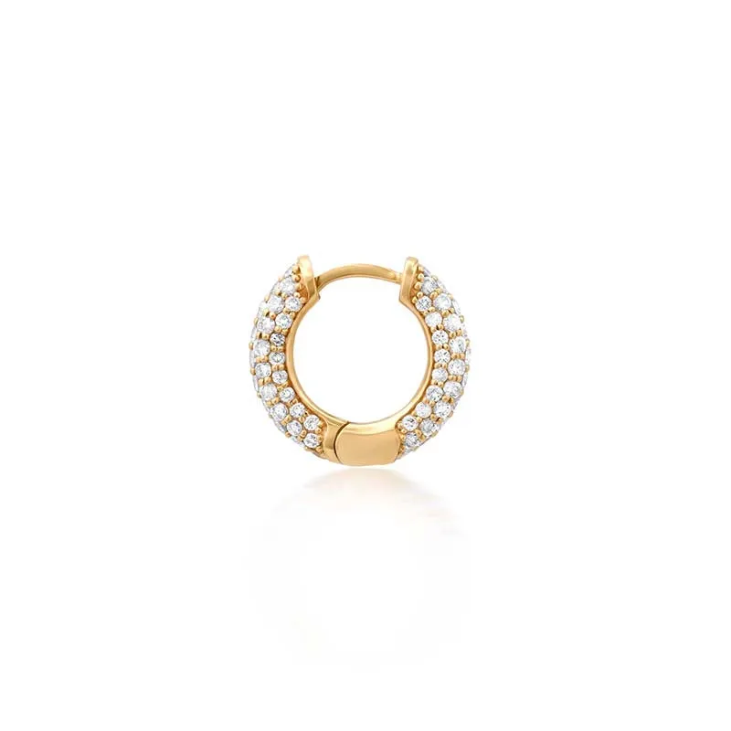 Small Tubular Huggies with Diamond Pave