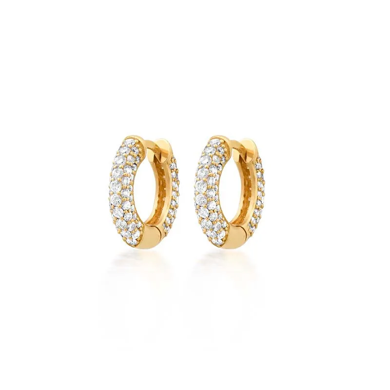 Small Tubular Huggies with Diamond Pave