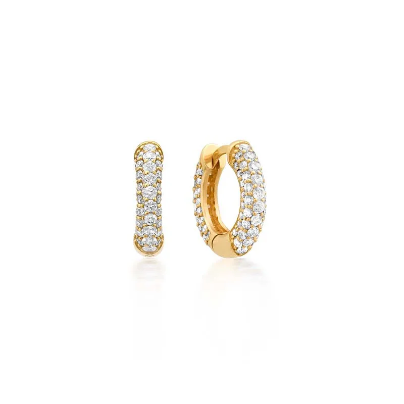 Small Tubular Huggies with Diamond Pave