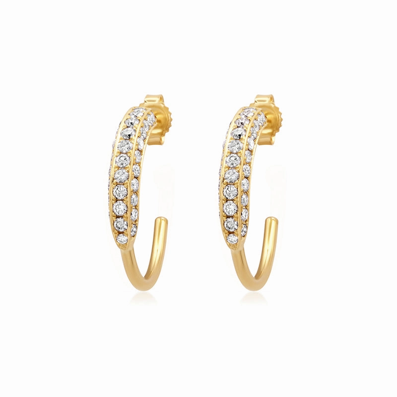 Small 3-Sided Diamond Hoops