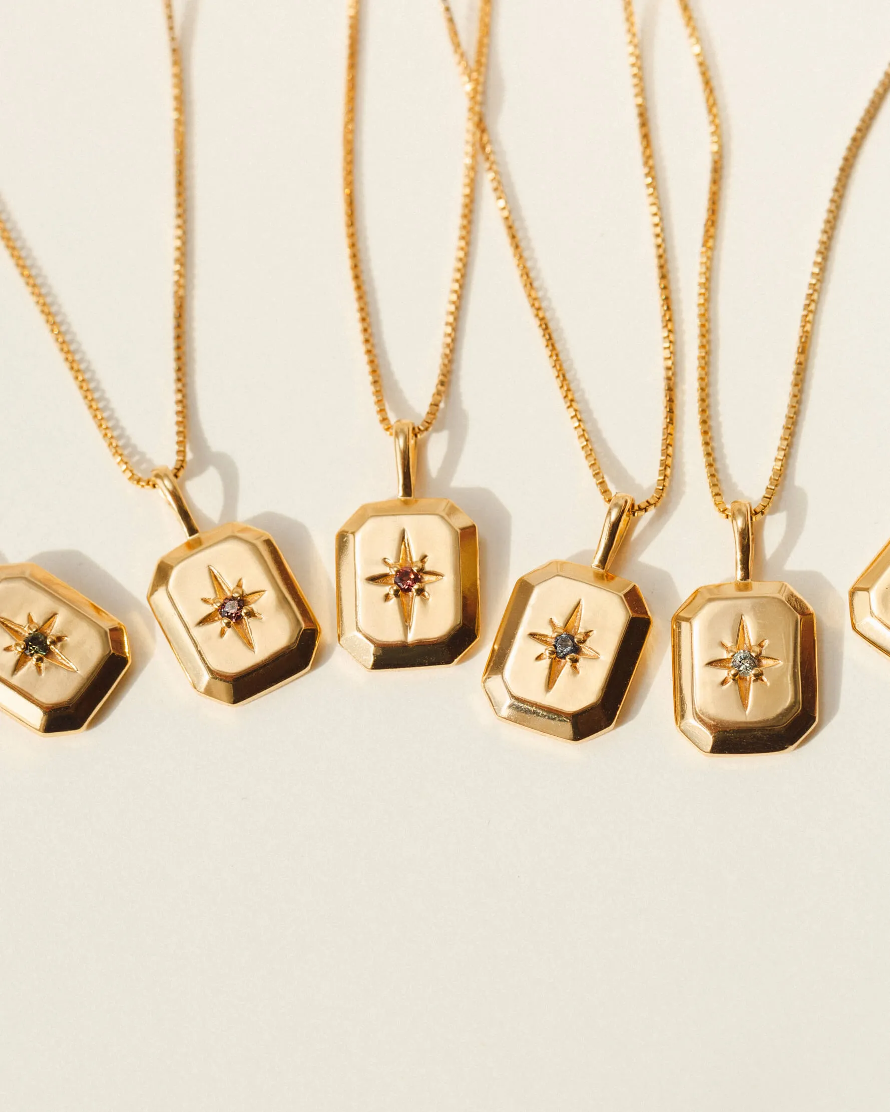 Solid Gold Starlight Birthstone Necklace