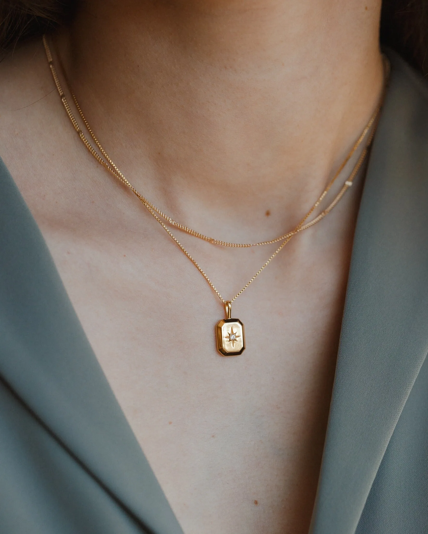 Solid Gold Starlight Birthstone Necklace
