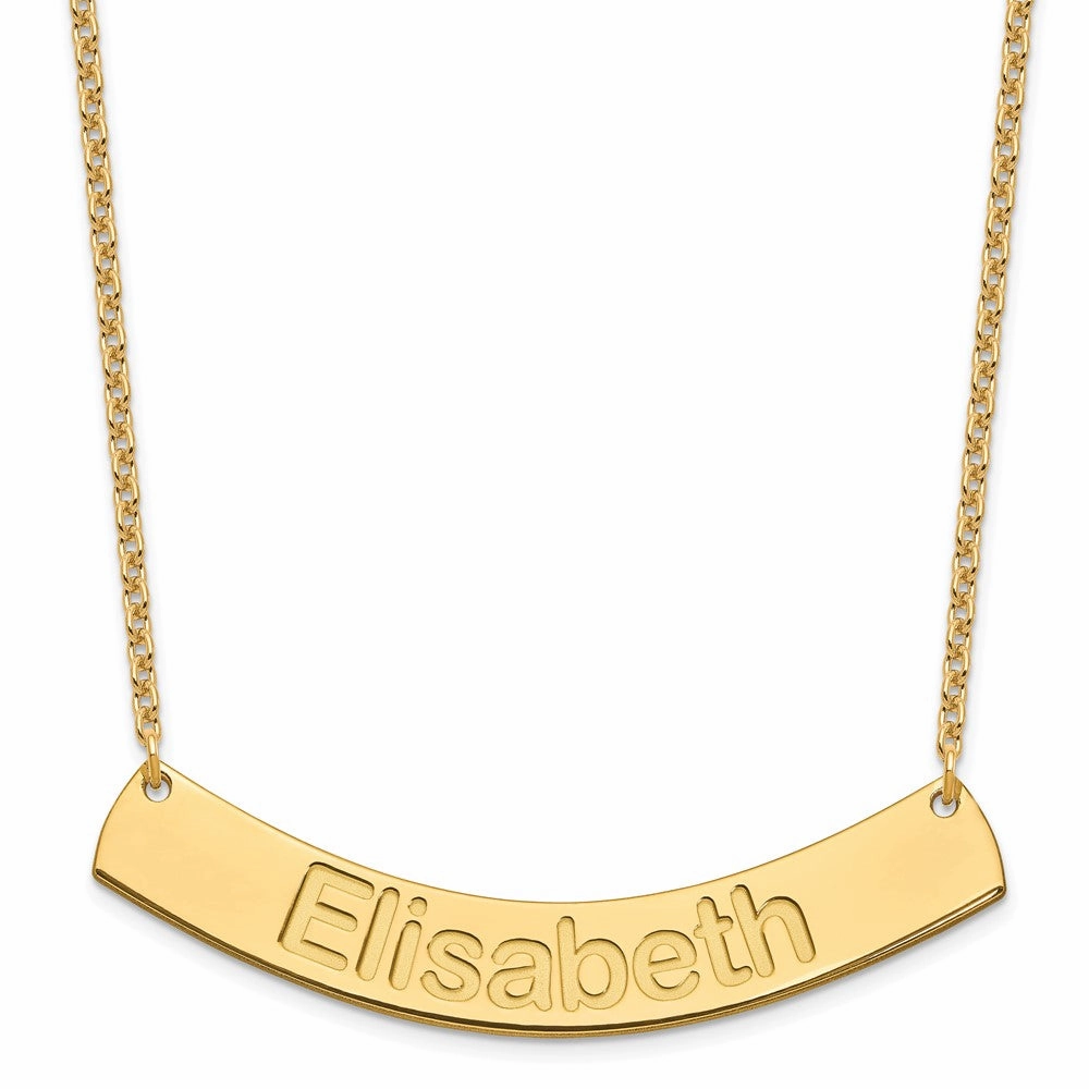 SS/Gold-plated Large ARIAL ROUNDED Curved Bar Necklace