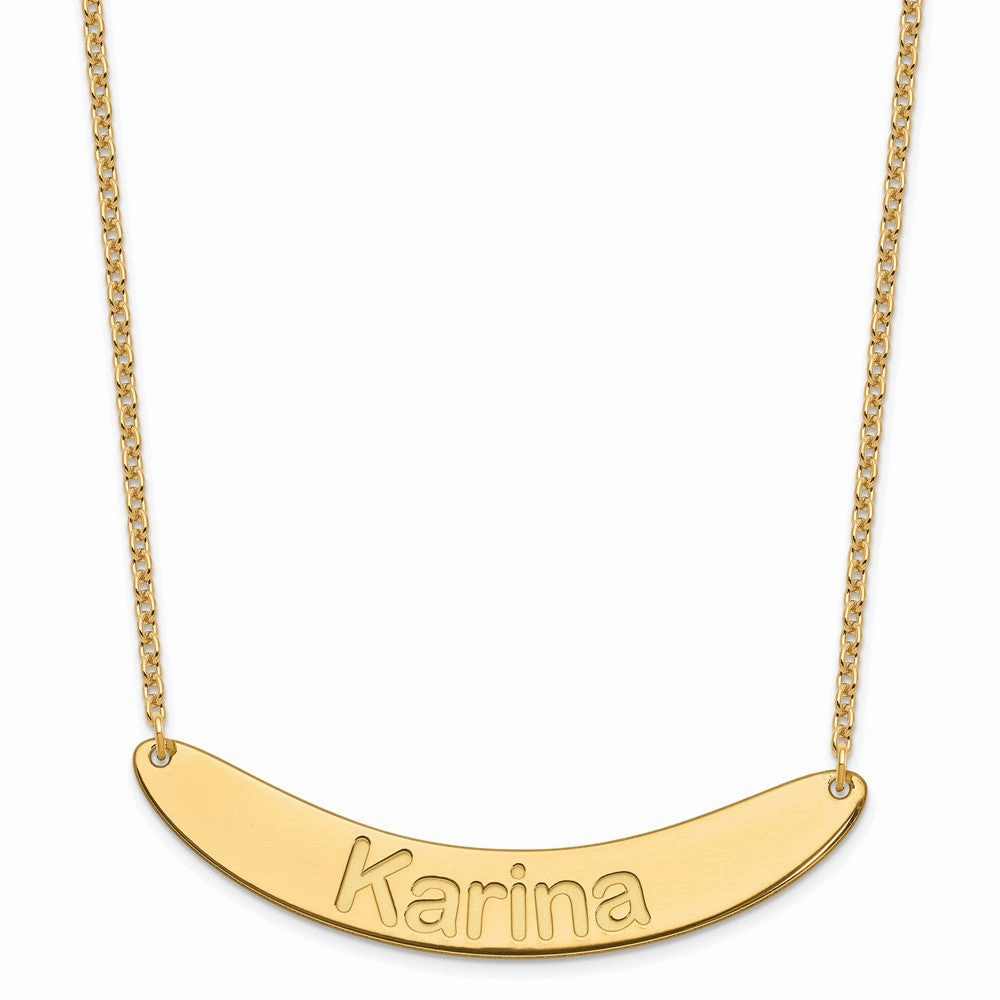SS/Gold-plated Large ARIAL ROUNDED Curved Bar Necklace