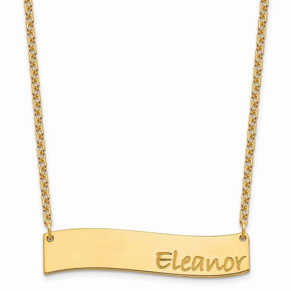 SS/Gold-plated Medium BRADLEY HAND Curved Bar Necklace