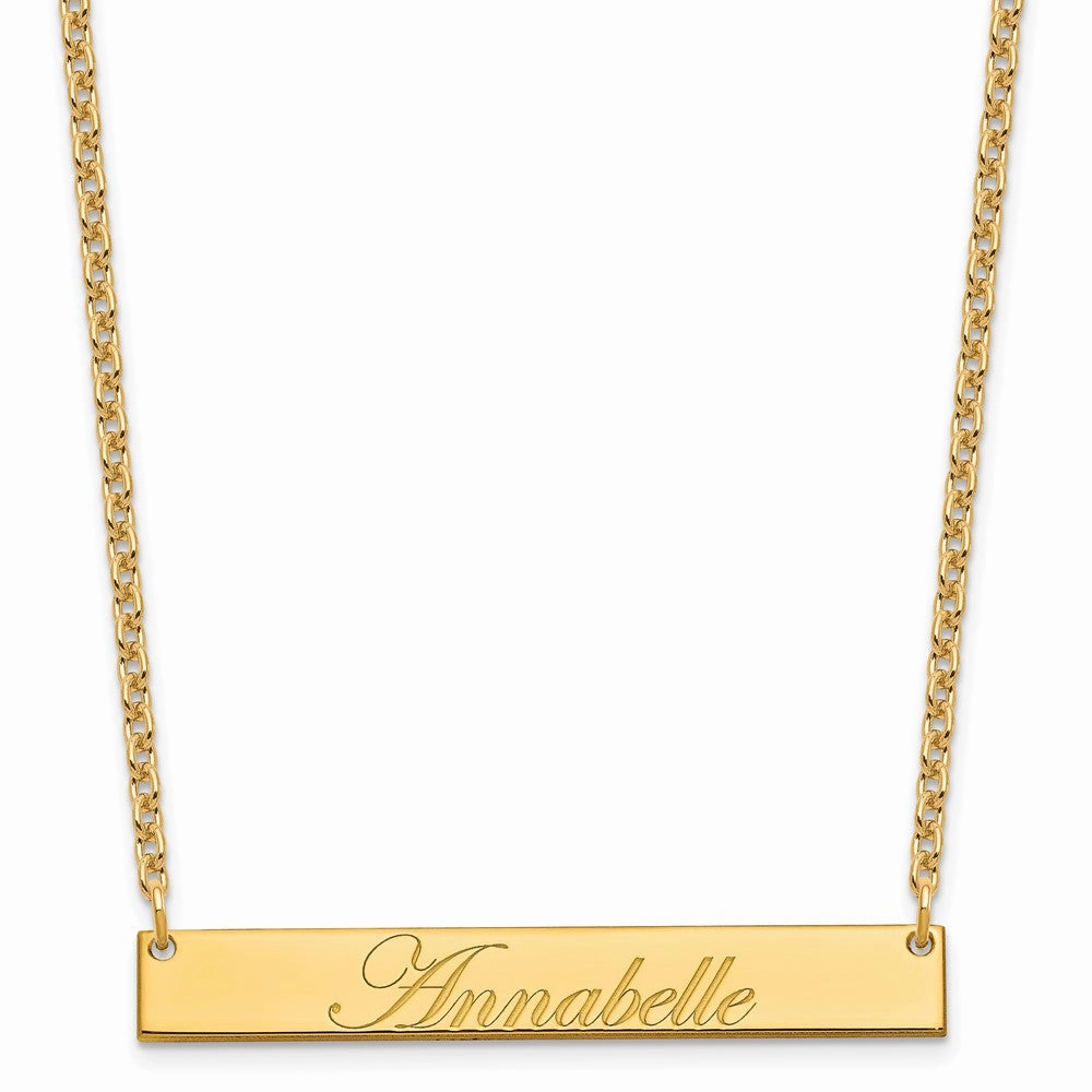SS/Gold-plated Medium EDWARDIAN SCRIPT Bar Necklace