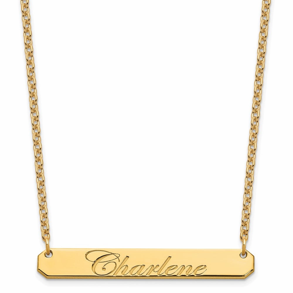 SS/Gold-plated Medium EDWARDIAN SCRIPT Bar Necklace