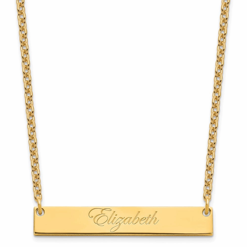 SS/Gold-plated Medium EDWARDIAN SCRIPT Bar Necklace