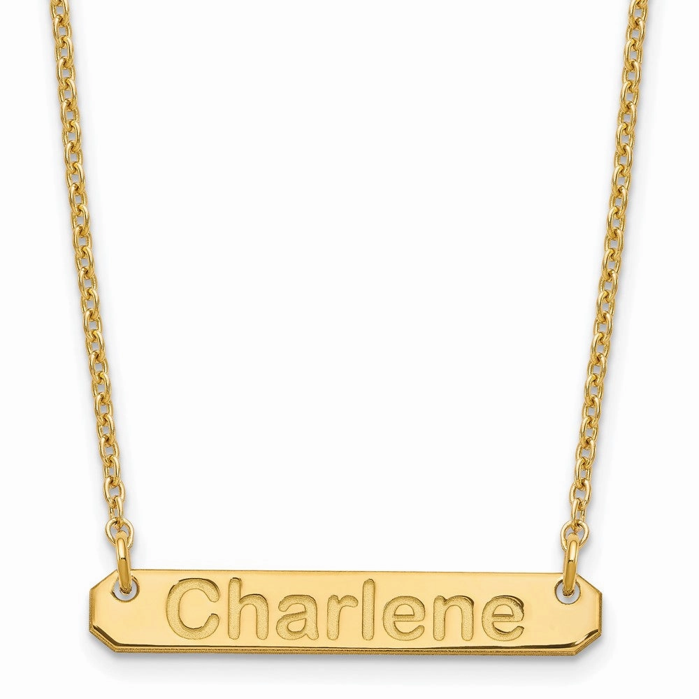 SS/Gold-plated Small ARIAL ROUNDED Bar Necklace