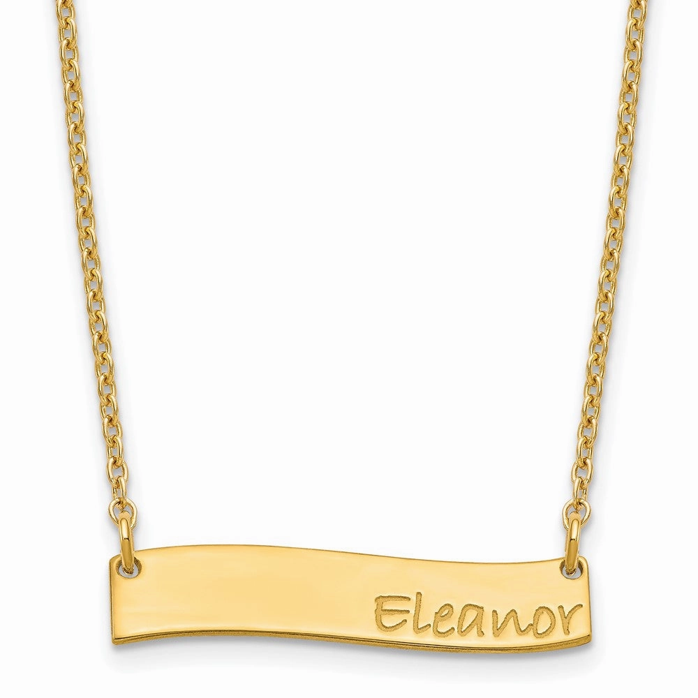 SS/Gold-plated Small BRADLEY HAND Curved Bar Necklace